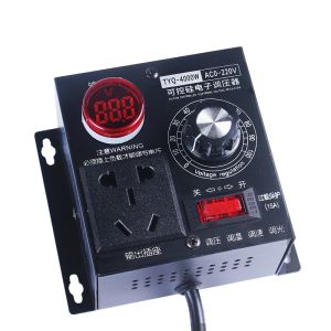4000W AC 110V 220V SCR Voltage Regulator Motor Speed Controller Electronic Dimmer Thermostat Governing ตัวควบคุมแรงดันไฟฟ้ามอเตอร์ตัวควบคุมความเร็วอิเล็กทรอนิกส์ Dimmer Thermostat Governing