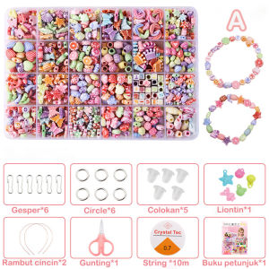 Set Manik-Manik 24 Sekat Kompartemen untuk Membuat Kalung Kreatif dan Edukatif