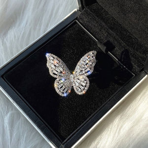 Salime Zircon Butterfly Ring Gem Stone Opening Exaggerated Big Knuckle Rings