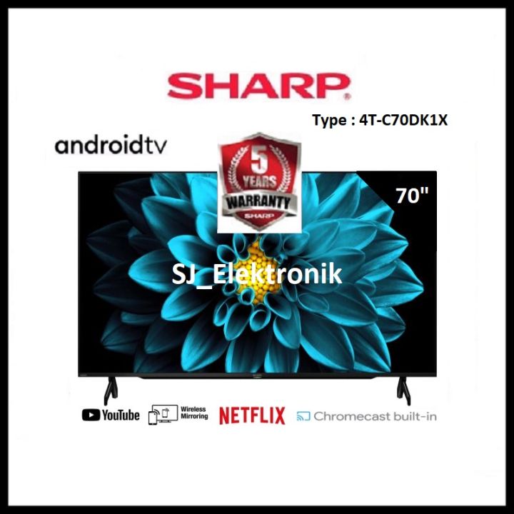Sharp70 Inch LED TV Sharp 70 Inch 4T-C70DK1X / 70DK1X AndroidTV 11 UHD 4K - 70DK1 ...