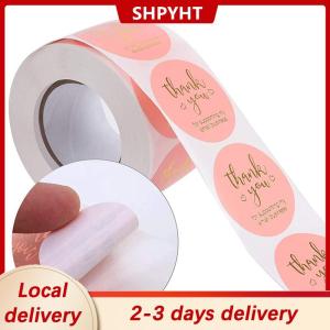 [COD] SHPYHT Local delivery Ship within 24 hours 500pcs Thank You Round Sticker Scrapbook Letter Handmade Stickers Seal Labels Stickers Wedding Gift Flower Decoration