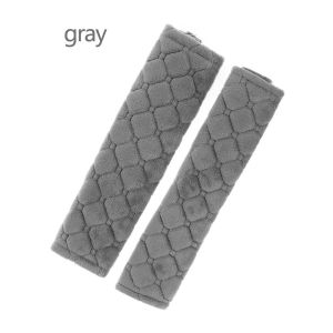 LUXELU 2Pcs Car Interior 276.5cm Comfortable Car Shoulder Pad Soft Plush Seat Safety Belt Covers Cushion