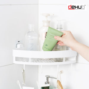 DehuB Vacuum Pad ชั้นวางของเข้ามุม ชั้นวางของในห้องน้ำ ห้องครัว ชั้นเก็บของ ไม่ต้องเจาะผนัง แผ่นกาว สูญญากาศ(Vacuum Pad Corner Shelf 250 (with Hook))