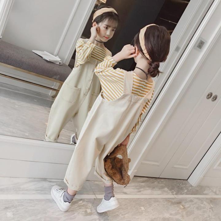 BNS Children's Fashion 2PCS（Blouses+Jumpsuit） korean Jumpsuit