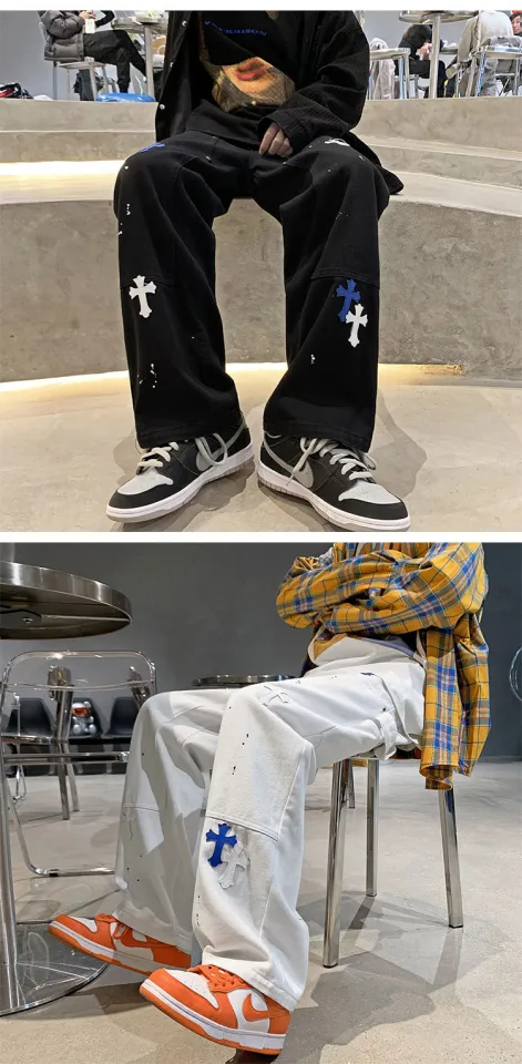 High Street Men's Casual Straight Pants Loose Hip Hop Man Design Jeans  Retro Punk Pocket Vintage Y2k Pans Men Plus Size Trousers