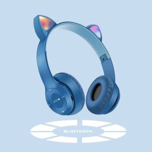 P47M Audifonos LED RGB On-Ear Wireless Gaming Foldable Headset Electronics Stereo Cute Cat Earphones for Aviation BT headphones Pigfly