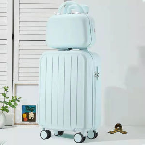 High Quality 14"20"22"24"26"28 Inch 2 Pieces Ladys PC Makeup Large Travel Suitcase Sets With Silent Wheels Trolley Rolling Luggage Cosmetic Bag Check-in Case Valises Free Shipping