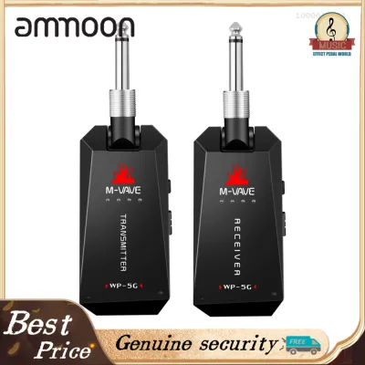 M-VAVE WP-5G Wireless 5.8G Guitar System Rechargeable Audio Transmitter and Receiver ISM Band for Electric Bass Guitars Amplifier Accessories