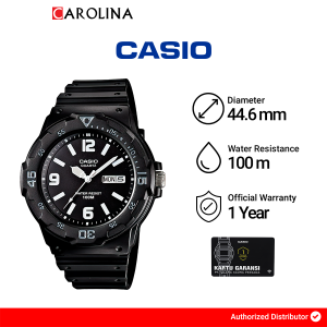 Jam Tangan Pria Casio MRW-200H-1B2 Analog Black Dial Resin Band