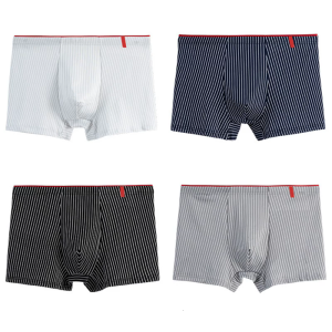 Người đàn ông của Võ Sĩ quyền Anh tóm tắt sợi Milk fiber vải sọc thoáng khí Thiết kế quần soóc Boxer đồ lót quần lót cho trang phục hàng ngày