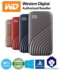 Western Digital WD My Passport SSD 500GB / 1TB / 2TB NVMe Portable SSD External Solid State Drive - Space Grey / Red / Blue / Rose Gold - With Free Pouch (while stock last)