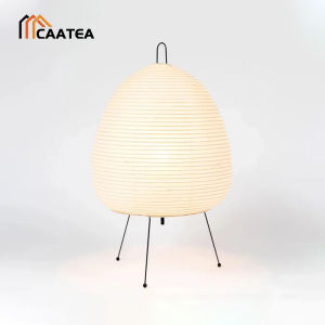 CAATEA Japanese Table Lamp Rice Paper Lantern Creative Bedside Table Lamp Retro Lights Dimmable Eye-Protection Desk Light Japanese-Style Paper Lantern Desk Lamp for Office Kids Room