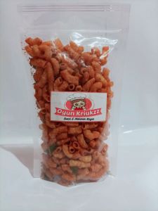 (promo) makaroni cikruh 3pcs 9.000 pedas daun jeruk oyun kriukzz gurih pedas