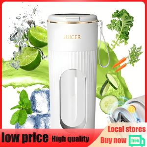 340ml Portable Juicer Juicer Bottle Rechargeable Mini Electric Juicer 1200mAh Juice Extractor 14 Blades for Home Office Travel