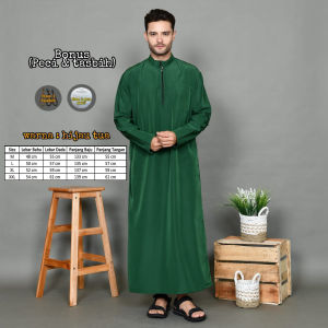 Jubah Gamis Pria Dewasa Jubah Muslim Terbaru  ( Free 1 Peci + 1 Tasbih )