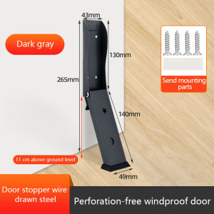 [SG Stock] Punching-free Door Stopper Foldable Stainless Steel Door Stop Non-Slip Anti-collision Windproof Door Blocke