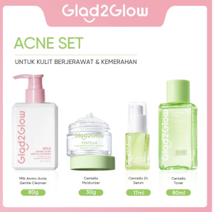 🩷 JAYA 🩷 Glad2Glow 4pcs Bundle 4in1 Paket Skincare Moisturizer Serum Face Wash glad2glow buttercream