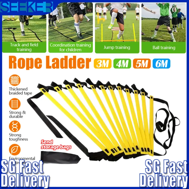 Training Ladder Rope PP 3/4/5/6M Adjustable Agility Training Ladder Thickened braided tape ...