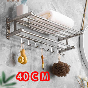 Black bathroom towel rack non perforated wall mounted bathroom storage rack toilet towel pole
