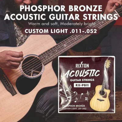 RIXTON RX-AD11 Acoustic Guitar Strings 6Pcs Set Bronze Guitar String Exquisite Gift Box Set for Advance Player and Beginners