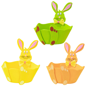 Easter Rabbit Gift Storage Holders Practical Easter Rabbit Shape Display Basket For Party Treats And Decorations
