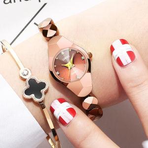 Gift womens watch waterproof bracelet watch Korean style simple tungsten steel color womens fashion trendy quartz wristwatch