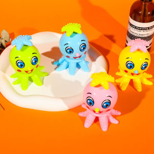 ของเล่นไขลานตัวการ์ตูนปลาหมึกน่ารักสำหรับเด็กโต้ตอบและของเล่นเสริมพัฒนาการ