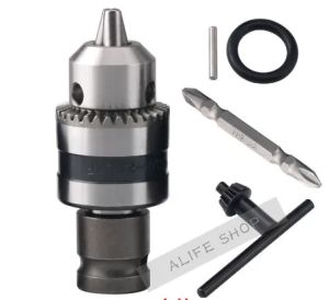 【Ready Stock】1/2-20UNF 1.5-13mm Keyless Metal Drill Chuck Quick Change Adapter Plus Shank Conversion Tool