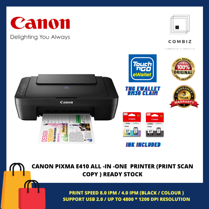 Canon E410 ALL IN ONE ESeries Printer ( PRINT SCAN COPY ) Lazada