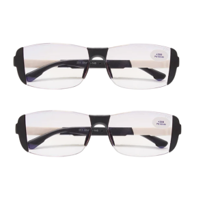 Anti-blue light reading glasses far and near dual-use presbyopic glasses Smart Zoom Glasses Anti-Fatigue Fashionable rimless presbyopia glasses antiblue light diamond cut rim bifocals