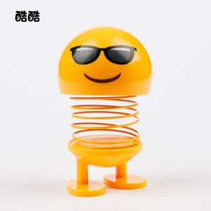 Calcenubes dễ thương biểu tượng cảm xúc mùa xuân Bobble Head trang trí xe hơi đồ chơi với khuôn mặt biểu cảm và thiết kế bouncy