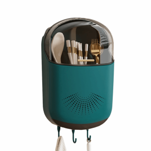 NOONOR Plastic Material Kitchen Cutlery Storage Box With Lid Large Capacity Spoon and Chopstick Organizer  Dustproof Design Dustproof Container Kitchen Use