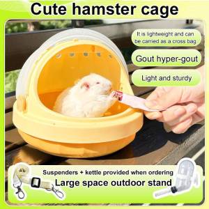 Small Hamster Take Out Cage Portable Small Moe Carrier Cage Panoramic Golden Flowering Branch Cage