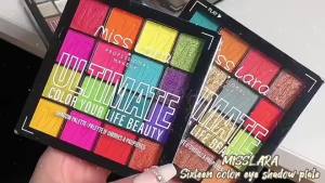 Misslara Bright 16-Color Eyeshadow Palette Pearl Glitter & Matte Long-Lasting Stage Makeup