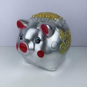 รถเก่า XL กระปุกออมสินหมูเงินหมูทองปูนพลาสเตอร์ กระบวนการ OTOP สินค้าแตกเสียหายเครมฟรี