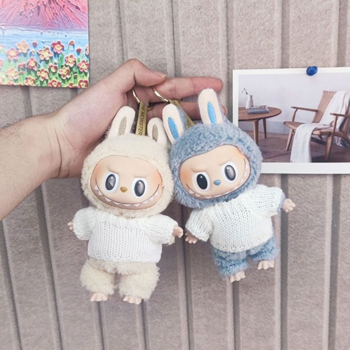 WHISPERS White Labubu Time Clothes Plush Labubu Time To Chill 17cm ...