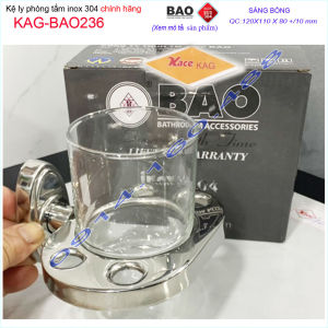Kệ ly đơn Inox Bảo KAG-BAO236 giá ly bàn chải đánh răng SUS304 cao cấp siêu bền thiết kế tuyệt đẹp tiện dụng
