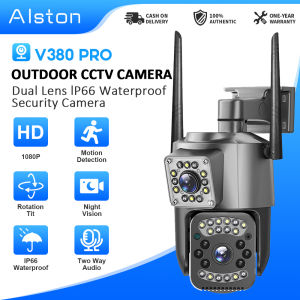 V380 PRO cctv dual lens dual screen smart security camera connect to cellphone with two way audio surveillance camera wireless for house outdoor waterproof 360 CCTV HD 1080P full color night vision pan&tilt morntoring on cp