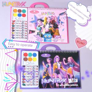 INVADER Art Learning Kpop Demon Hunters Sketchbook Educational Entertainment Bag Shape Blank Coloring Notebook Portable Doodle Drawing Pad Preschool Students