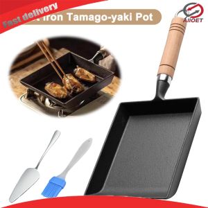 Outdoor Sports Egg Pan Non Stick Durable Frying Pan for Camping and Picnic with Heat Resistant Handle