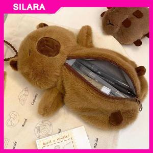SILARA Creative Plush Capybara Large Capacity Pencil Case Multifunctional Stationery Storage Bag Pen Bag Gift
