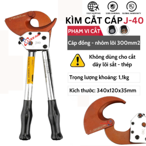 Kìm Cắt Cáp Điện J40 Đa Năng 300mm2 Chất Lượng Cao - Thiết Kế Chống Trượt Bánh Răng Cao Cấp