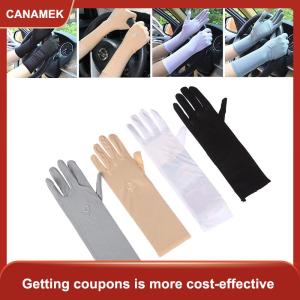 【CANAMEK】 1 cặp găng tay Kem chống nắng lái xe găng tay căng Phụ Nữ Chống UV giữa dài thoáng khí găng tay cho mùa xuân mùa hè Găng tay mỏng