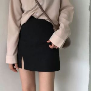 SLIT SPAN SKIRT ROK WANITA SPAN DENGAN VARIASI SLIT