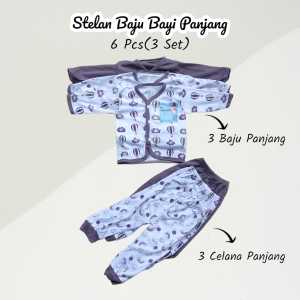Baju bayi Baru lahir Tangan Panjang 6pcs
