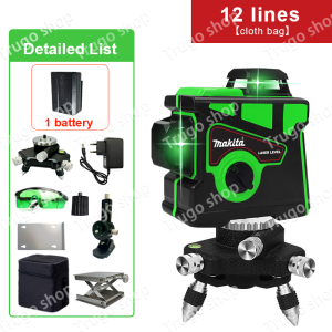 เรเชอร์ระดับ360 MAKITA เลเซอร์ระดับ แถม แว่นตา + กล่อง 12 Lines Green Laser Level แถม แว่นตา + กล่อง เครื่องวัดระดับเลเซอร์ เลเซอร์ 3 มิติ เลเซอร์ระดับ