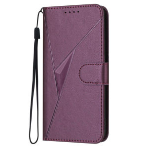 Cute 3D Triangle Flip Case for Huawei P40 P30 P20 P10 P9 Pro Lite Leather Wallet Case Creative Line Embossed Phone Cover