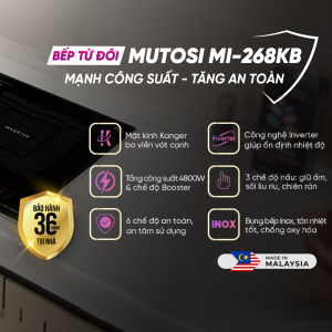 Bếp từ đôi Malaysia đa dạng chế độ nấu tích hợp chế độ an toàn Mutosi MI-268KB | Bảo hành 36 tháng tại nhà