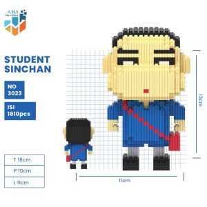SMY Toystown Shinchan Medium Mainan Bangunan Nano Block Bricks Mainan Edukasi Balok Susun Mainan Anak Mainan Tumpuk Balok Karakter Kartun Animasi 3D