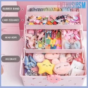 【Enthusiasm】🌟🌟【Hot Sale】🎈 Xách tay phụ kiện tóc Hộp lưu trữ bé Đầu dây kẹp tóc ban nhạc cao su mặc quần áo đồ trang sức trường hợp phòng ngủ Organizer
